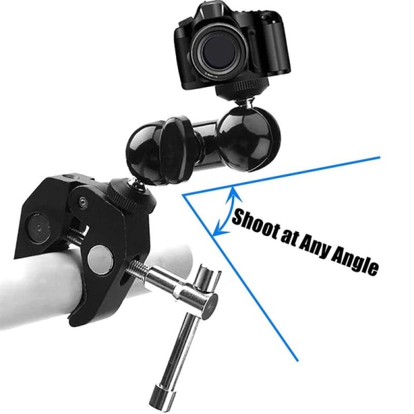 Kameraklämma med dubbla kulhuvuden Monitorfäste med Super Clamp med 1/4'