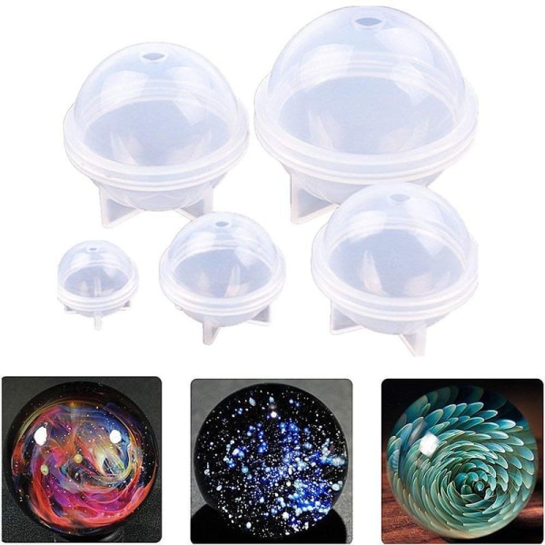 DIY sfærisk rund silikonform for å lage smykker i harpiksepoksy