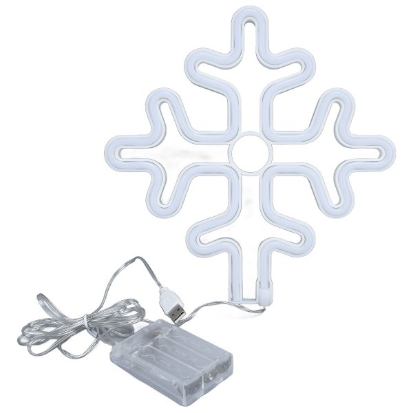 70 tum Neon Skylt Romantisk Jul Snöflinga Batteri USB KLB