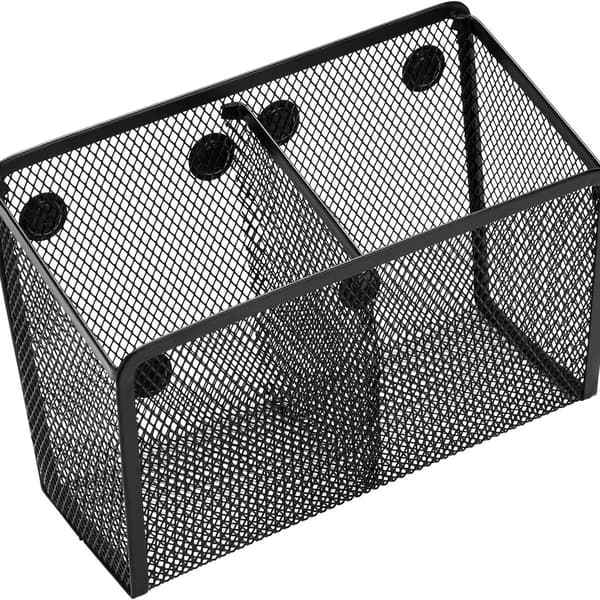 Magnetisk penneholder, 2 rum, mesh rustfrit stål, 2 rum KLB