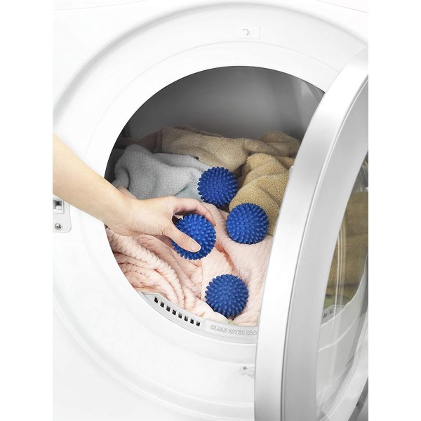 4 gjenbrukbare vaskekuler, styrker vaskeeffekten og forhindrer floker, reduserer rynker i klær, for tørketromler og vaskemaskiner.