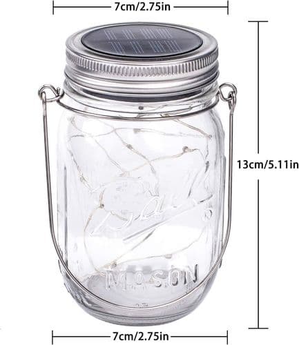 Solcellelampe, 4 stk solcellelykt LED solcellelykt syltetøyglasslykt