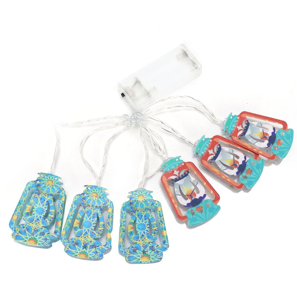1,5 m muslimsk Ramadan-ljus Kerosene-lampa formad 10 LED dekorativ KLB