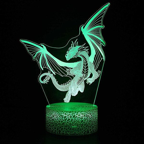 Dinosaur Series Farverige 3d Nattelys, Kreativ Gave Lampe Bordlampe C