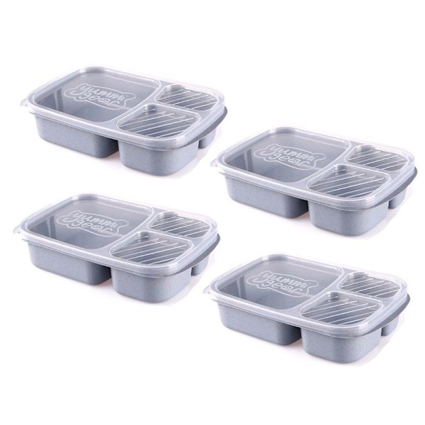 Lunchbox med fack för att förbereda måltider för barn, plast, blå