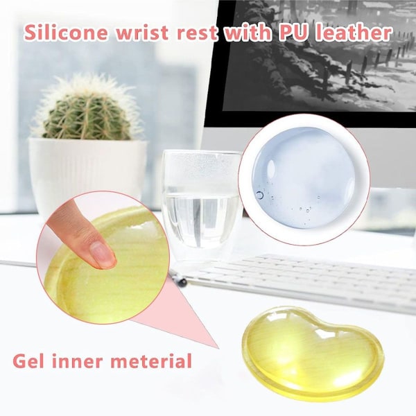 Ergonomisk silikon handledsstöd för mus Transparent handledsstöd Gul