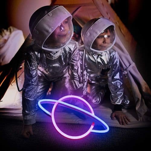Planet Light Signs - LED Planet Neonlys i Rosa/Blå Planet Neonlys