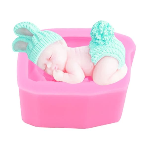 Sovande Baby Silikonformar Flip Cake Dekorationsformar Baby Vätskeformar Aroma Gipsformar