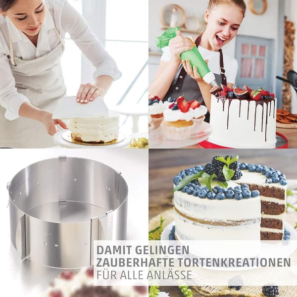 Justerbar tårtform - rostfria klämmor för fixering - mer robust
