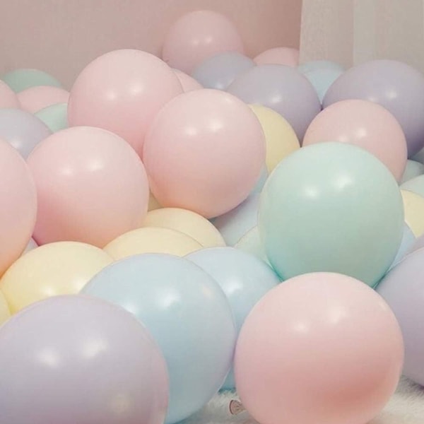 Balloner pastel, 100 stk. latex balloner i farver, farverige balloner til KLB