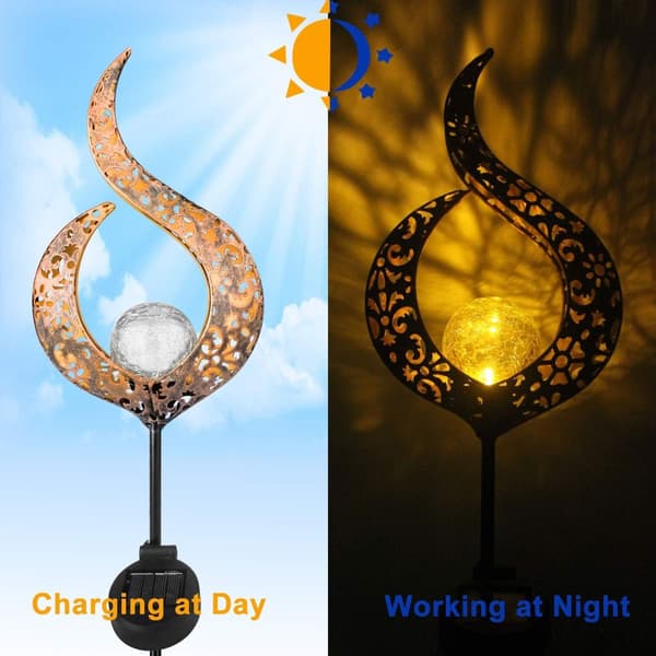 Udendørs Have Solarlampe, Metal Blomst LED Stack Dekorationslampe, KLB
