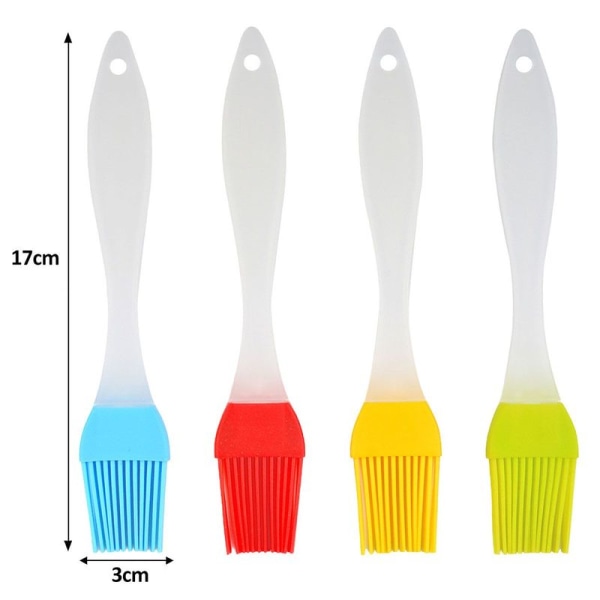 Silikonegrillbørster, 4 farvede stegebørster, køkken