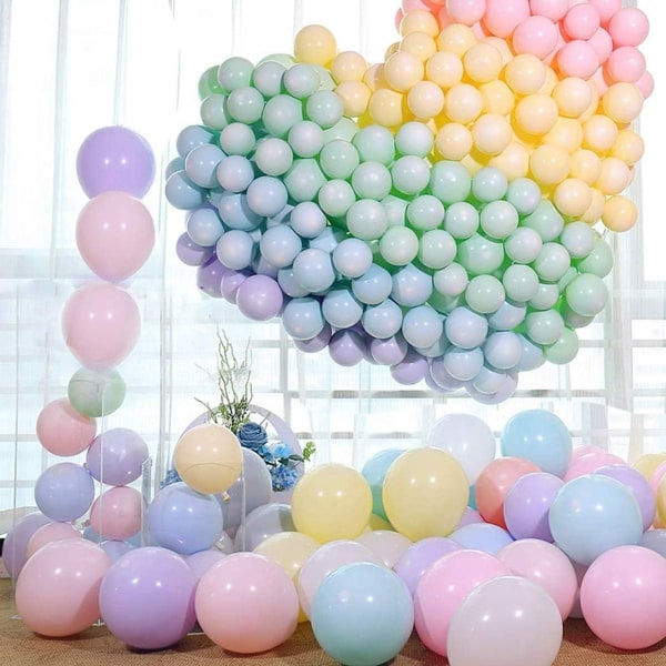Färgglada ballonger, 100 latexfärgade ballonger, festdekorationsballonger med KLB