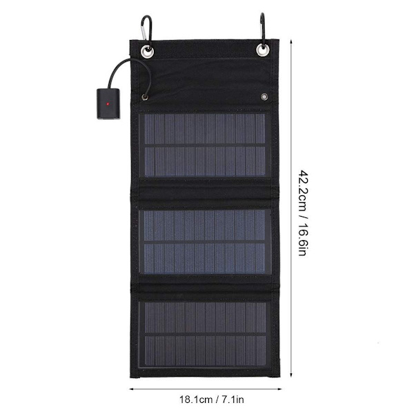 Bærbar solcellelader, foldbart solpanel, 15W solenergibank