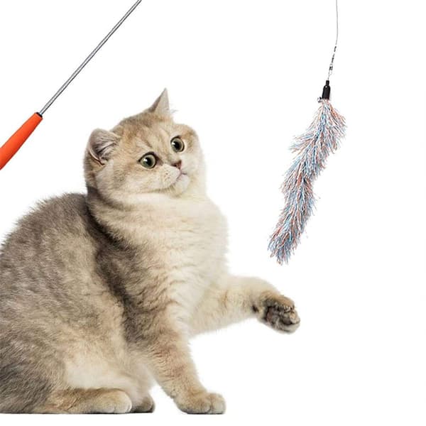 Interaktiv kattfjäderleksak, kattfjäderleksak orange KLB