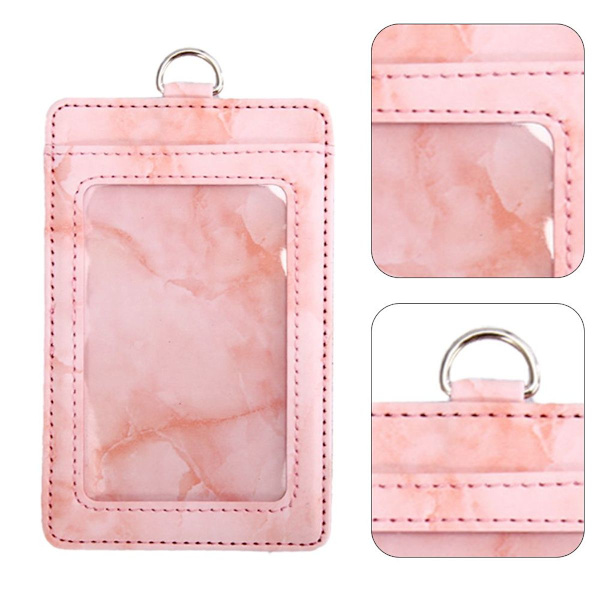 2-pack ID-korthållare vertikal ID-korthållare PU-läder rosa