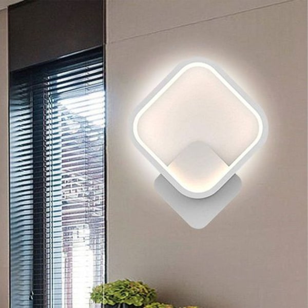Vägglampa Inomhus LED Kvadratisk Väggspotlight 12W för Vit