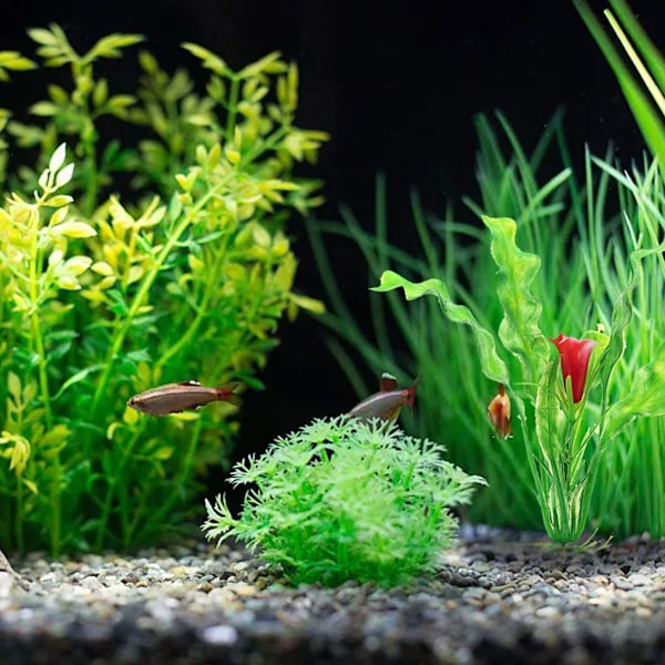 10 stk. Kunstige akvarieplanter i plast, grønne KLB