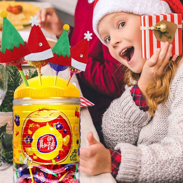 Amosfun 36 stk mini nisseluer bestikkpose julevinflaske KLB