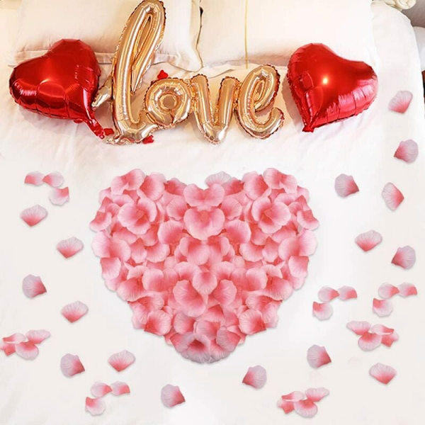 4000 stk silke roseblader for bryllup eller Valentinsdag dekorasjon rosa hvit KLB