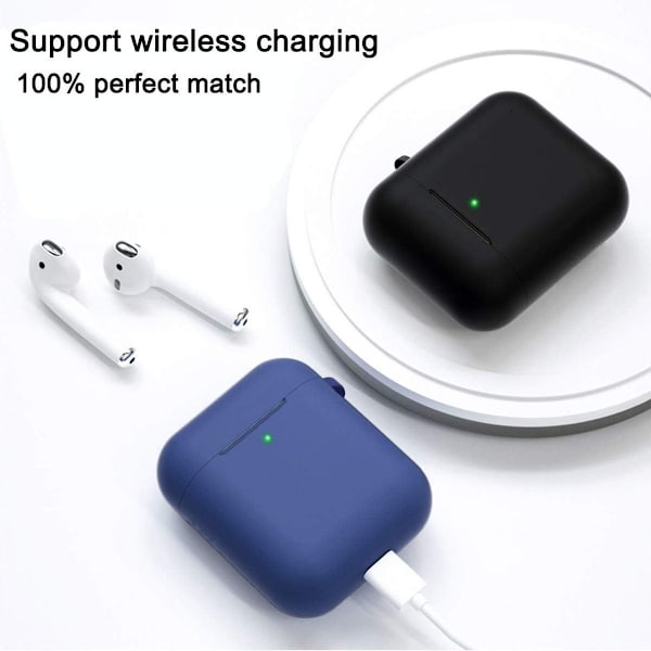 Airpods skal beskyttende etui er kompatibel med sort/vinrød