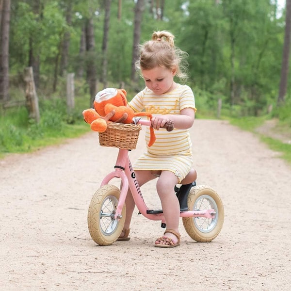 Cykelkurv til børn, forreste styrekurv, flettet kurv i pil, hængende kurv