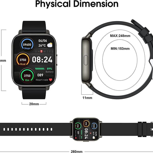 Smartwatch, vandtæt med Bluetooth touch skærm, søvnovervågning