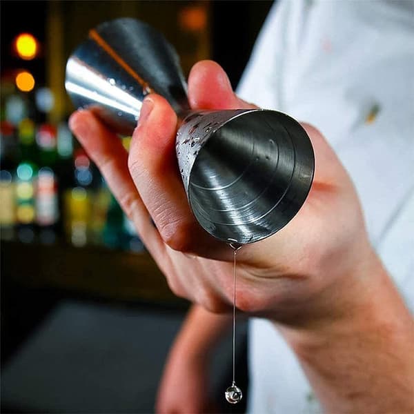 Premium rustfrit stål jigger 2 OZ 1 OZ cocktail målebæger med målinger indeni - spejpoleret