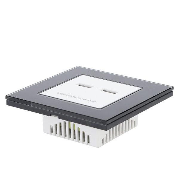Vægoplader, strømstikadapter, vægmontering, dobbelt USB-adapter KLB