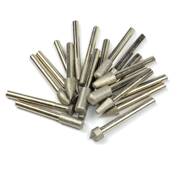 Pakke med 20 diamantbor, diamant med roterende korn (bor/hode/ KLB