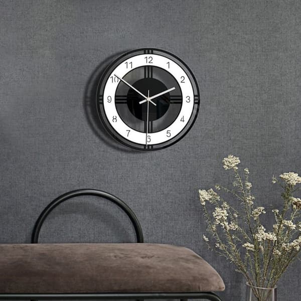 Hemdekor Rund Kreativ Väggklocka Vardagsrum Sovrum Transparent Akryl Retro Klocka