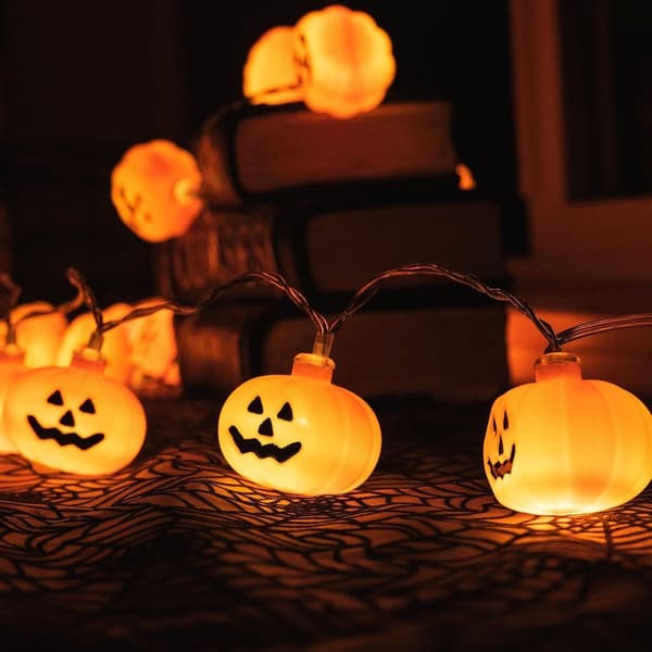 Halloween-fe-lys, Halloween-græskar-dekoration-fe-lys, græskar KLB