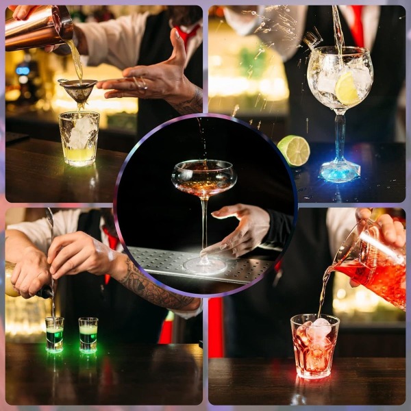 10 stk LED-bar-brikkeunderlag, LED-klistremerker, LED-flaskelys, KLB