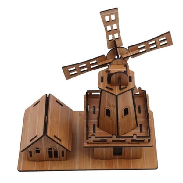 Treleker DIY Husmodell 3D Puslespill Utdannende Leke for Barn