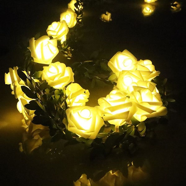9,8ft Rose Rattan LED-lysstreng DIY Julepynt KLB