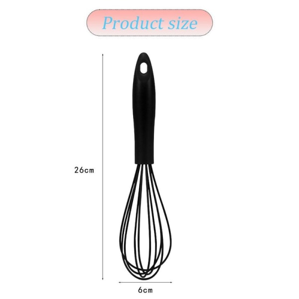 Silicone Egg Beater, Manual Mixer, Silicone Baking, Creative, Black