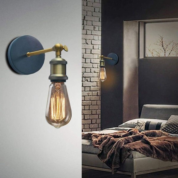 Vegglampe vintage, E27-sokkel, retro-stil, høy kvalitet KLB