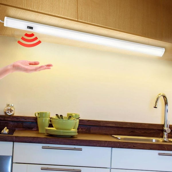 50cm LED-list under skåp med sensor, USB-sensor, skåpsbelysning, köksbelysning KLB