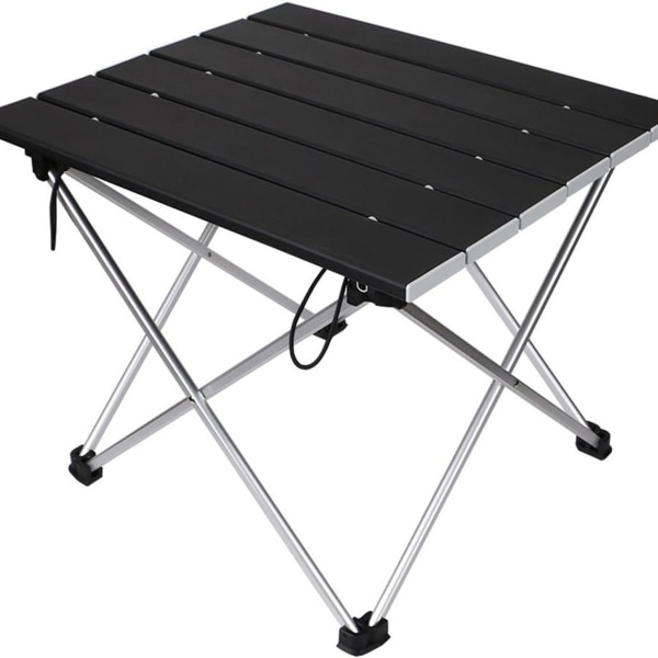 Bærbart sammenklappeligt campingbord i aluminium med bæretaske, maksimal belastning KLB