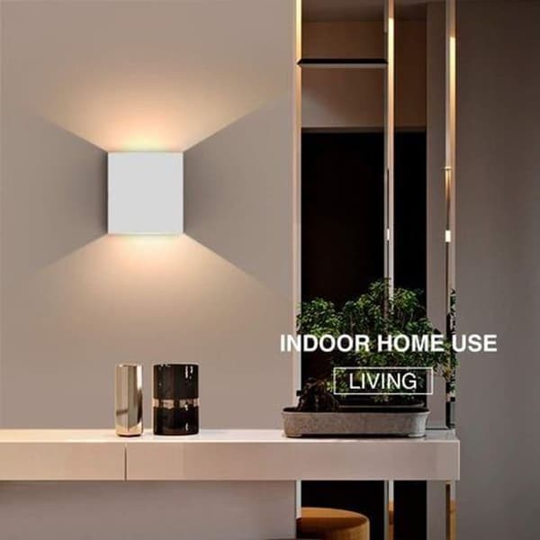 2-pack 6W LED-vägglampor för vardagsrum, sovrum, matsal, varmvit