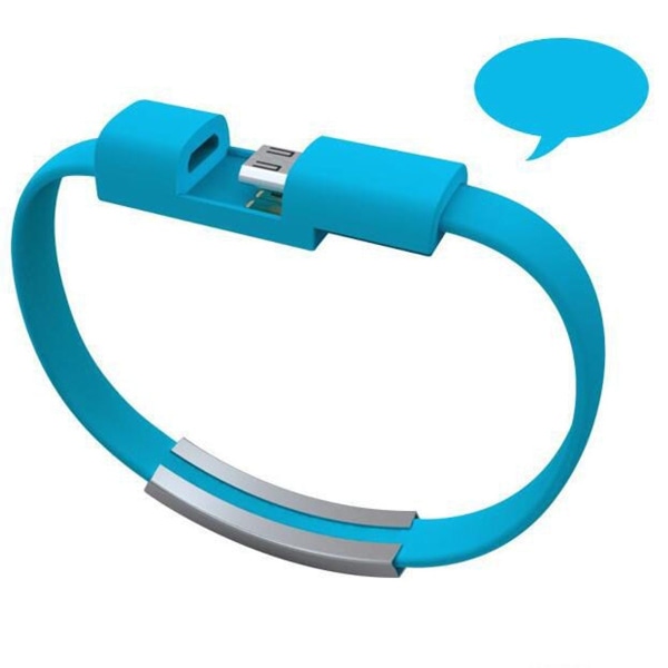 21cm Kreativt Bärbart Armband för iPhone Datakabel iOS Apple Blå