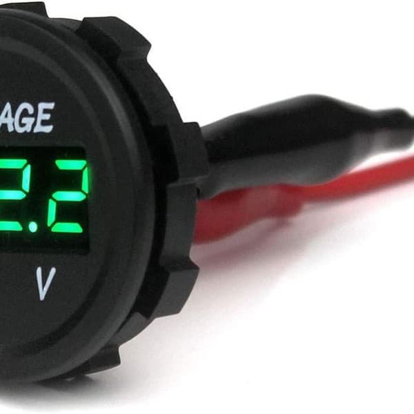 Universal Digital Display Voltmeter Vandtæt Spændingsmåler Grøn LED DC 12-24V