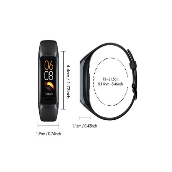 SmartWatch for kvinner og menn med 1,10 tommers AMOLED berøringsskjerm