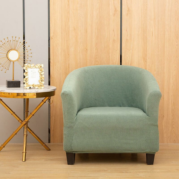 Tubstol Överdrag Stretch Jacquard Möbelöverdrag/Maskintvättbar Avtagbar Fåtölj Skydd Överdrag (Grön) KLB