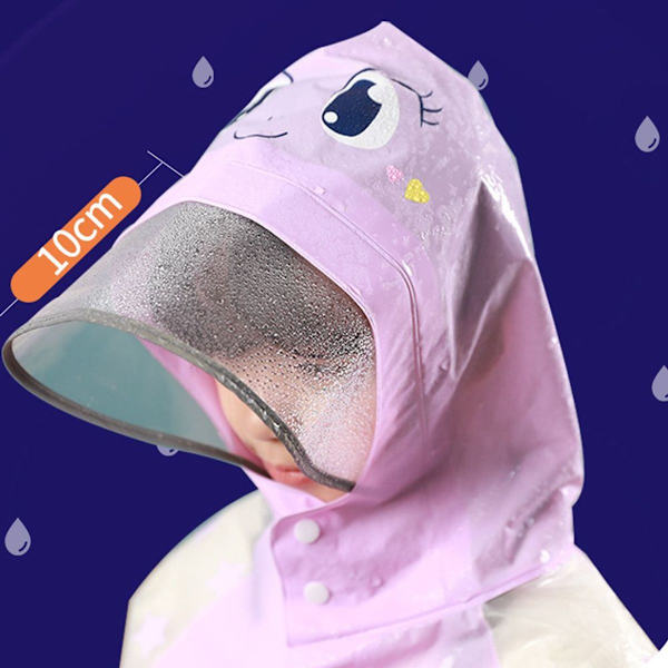 Blå børns regnslag, EVA, refleksstrimmel, XL KLB