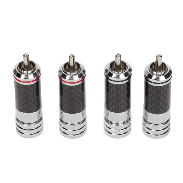 4 stk. RCA han-forbindelse i forkromet video kabel til 9mm KLB