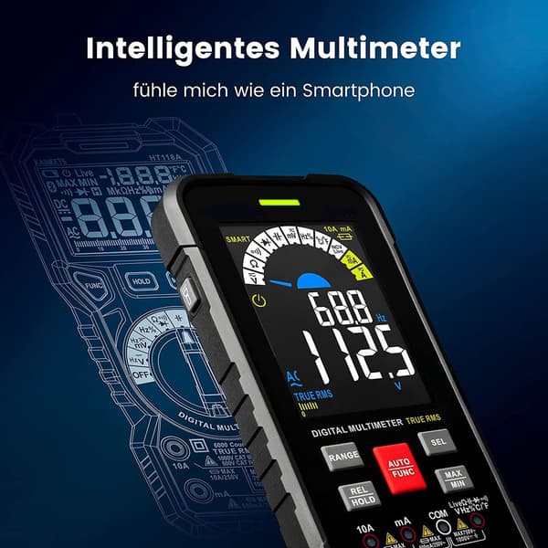 Digital multimeter med 10000 räkningar, Kaiweets KM601 Intelligent