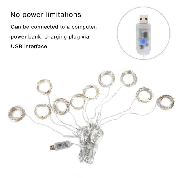 USB Multifunksjonell LED Gardinlampe 3x3m Hjem J ti KLB
