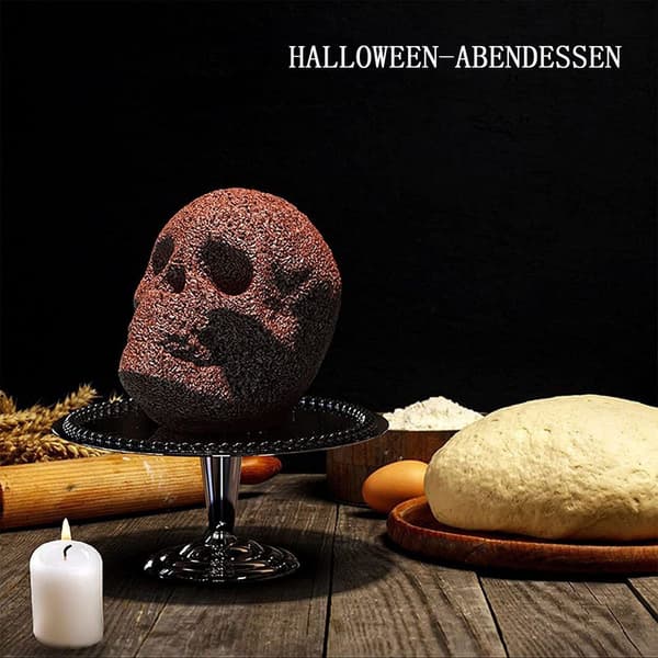 Halloween 3D silikoneform, stor kranie bageform, kranie silikone kageform, stor KLB