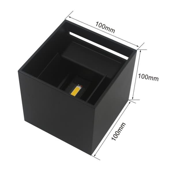 GHB 7W LED væglampe med justerbar sort KLB